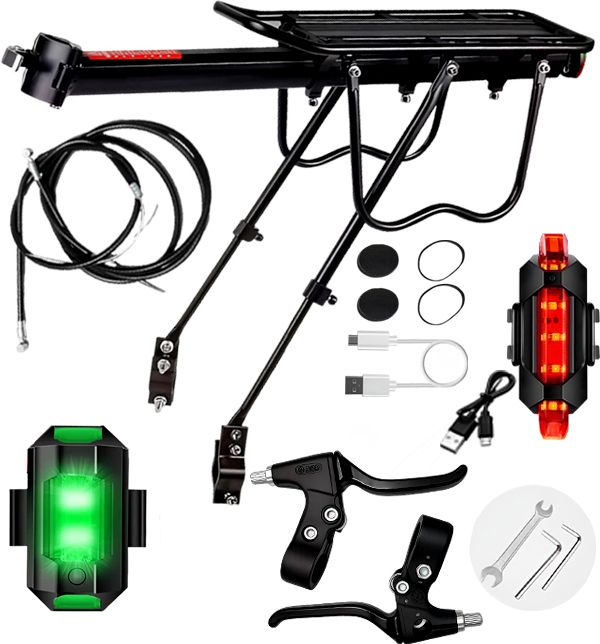 razaiq Bicycle Rear Carrier Waterproof LED Tail Light Brake Cable Wire Kit Aluminium Bicycle Carrier-picture-28
