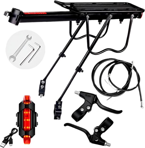 razaiq Quick Release Bicycle Rack & Brake Lever Cable Wire Kit Black Aluminium Bicycle Carrier-picture-45