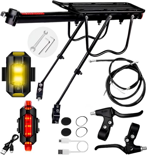 razaiq Bicycle Rear Carrier with LED Tail Light & Brake Lever Repair Kit Aluminium Bicycle Carrier-picture-47
