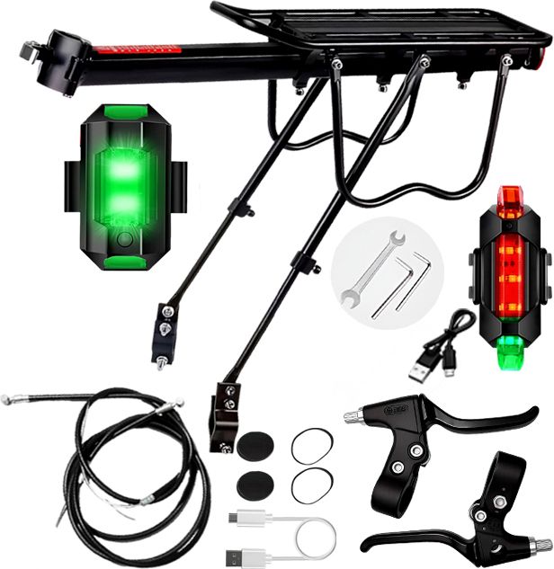 razaiq Cycle Carrier Rack Waterproof LED Tail Light Brake Cable Wire Repair Kit Aluminium Bicycle Carrier-picture-18