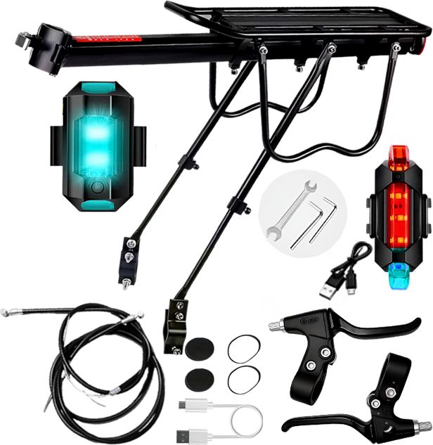 razaiq Bicycle Carrier USB Tail Light Brake Lever Cable Wire Set MTB Road Hybrid Aluminium Bicycle Carrier-picture-14
