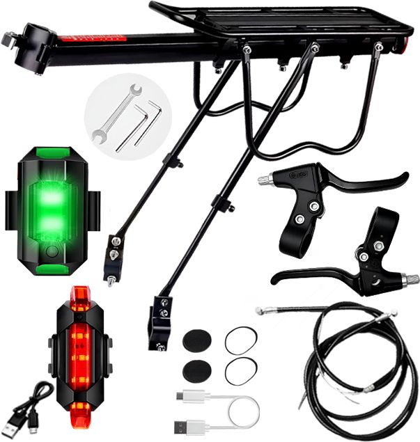 razaiq Bicycle Luggage Carrier LED Tail Light Brake Lever Cable Wire Repair Set Aluminium Bicycle Carrier-picture-46