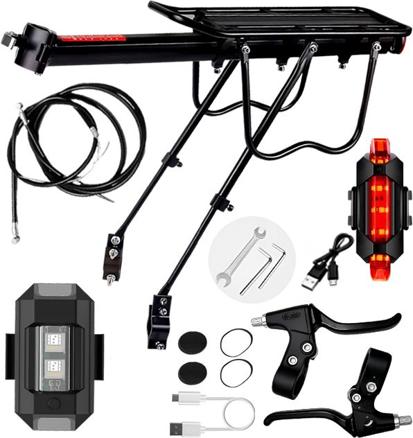 razaiq Bicycle Carrier USB LED Rear Safety Light Brake Cable Wire Kit Aluminium Bicycle Carrier-picture-45