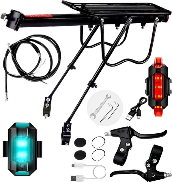 razaiq Cycle Luggage Rack Waterproof LED Tail Light Brake Cable Wire Repair Set Aluminium Bicycle Carrier-picture-31