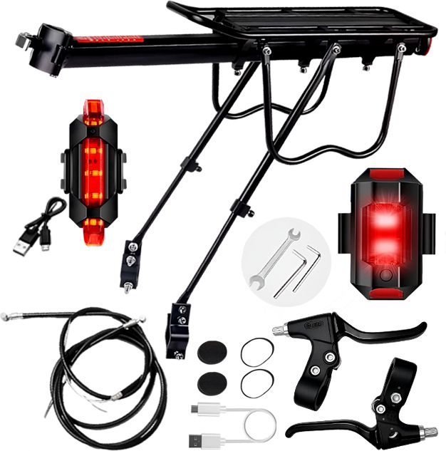 razaiq Bike Carrier Rack LED Tail Light Brake Cable Set for Road MTB Hybrid Bikes Aluminium Bicycle Carrier-picture-23