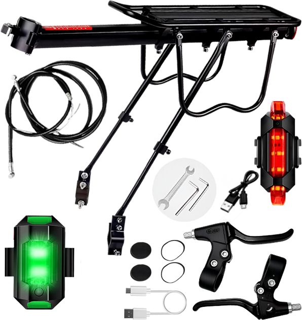 razaiq Bicycle Carrier Rack LED Tail Light Cable Wire Brake Lever Repair Set Aluminium Bicycle Carrier-picture-9