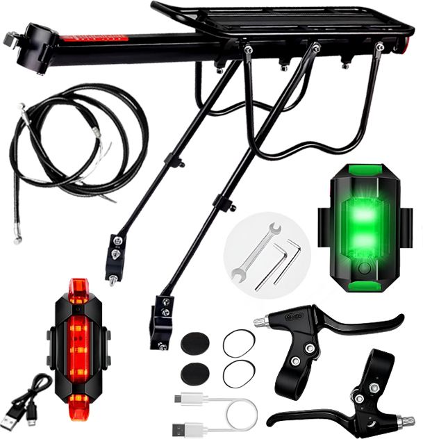 razaiq Cycle Cargo Carrier USB Tail Light Brake Lever Wire Kit for Bicycle Aluminium Bicycle Carrier-picture-35