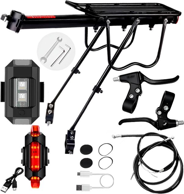 razaiq Bicycle Cargo Carrier USB Tail Light Brake Cable Lever Repair Kit Aluminium Bicycle Carrier-picture-30