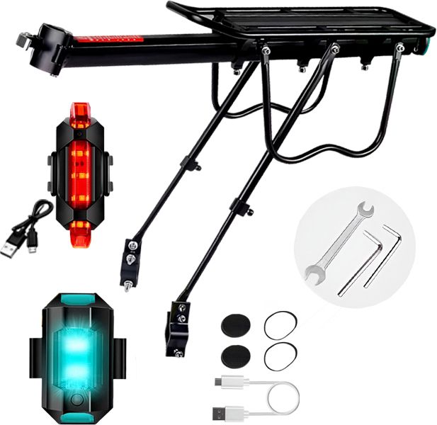 razaiq Universal Bicycle Rack with Bright Rear LED Tail Light Aluminium Bicycle Carrier-picture-28