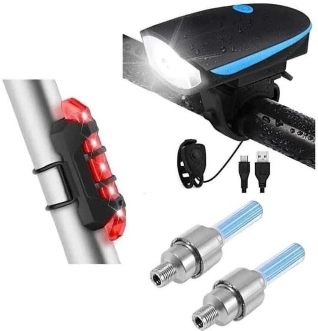 maanit LED Front With LED Tail Light Ang Valve Lights With Mation Sensor LED Combo Bicycle Handle Grip-picture-35