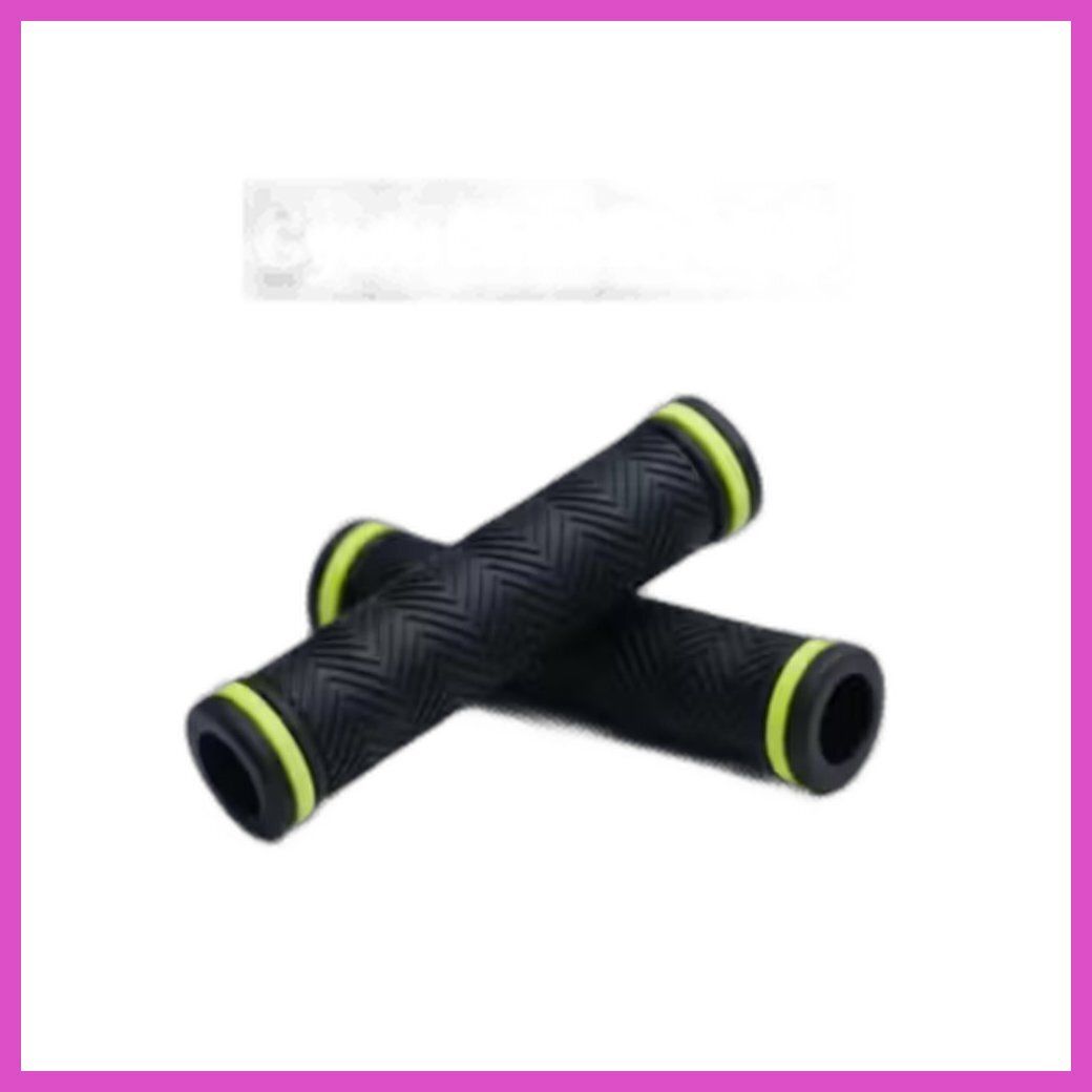 Anti-Slip Cycle Handle Grip Cover Set (Black & Neon Yellow) Bicycle Handle Grip-image-4