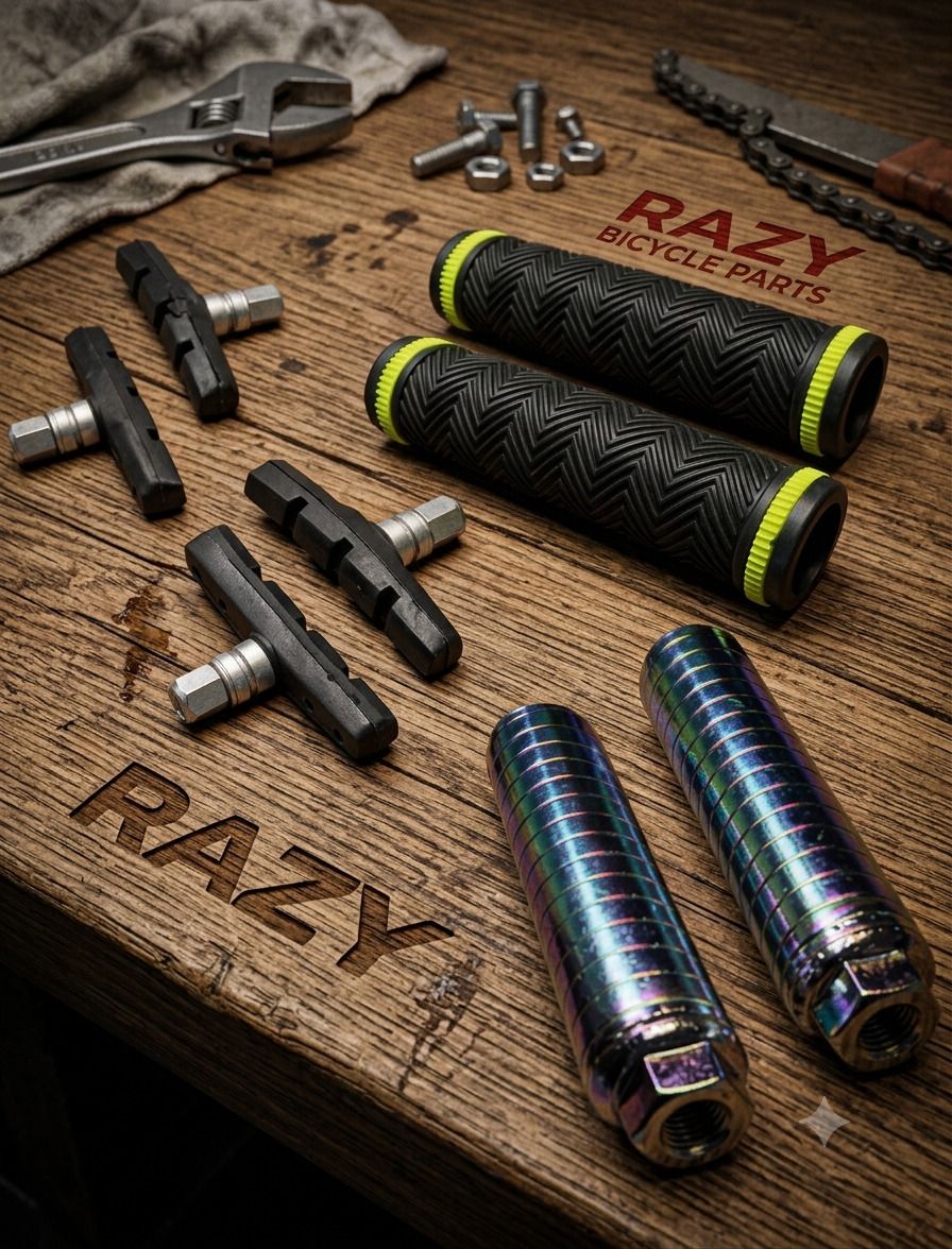 razy Bicycle Brake Shoe, Handle Grip & Foot Pipe Combo Kit Bicycle Handle Grip-picture-11