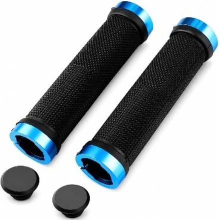 Premium Blue Cycle Handle Grip | Soft Rubber | Anti-Slip | Universal Fit Bicycle Handle Grip-image-20