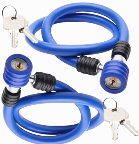 Premium PVC Blue Heavy Duty Safety Wire Guard Pack of 2 Bicycle Lock-image-22