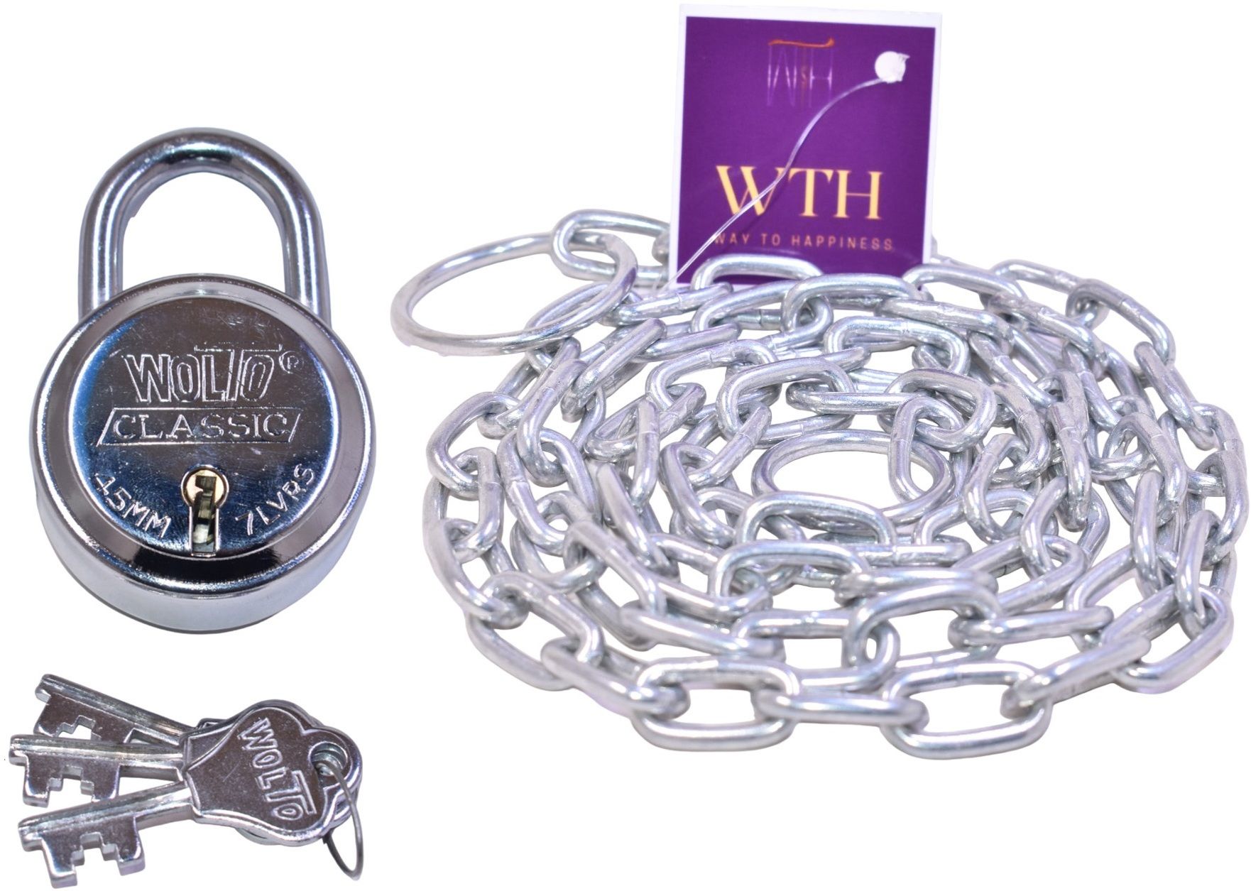 Thin Metal 4ft Chain with 45mm Lock for Cycle, Luggage, Fence, Bike, Goods Lock, Bicycle Lock-image-36