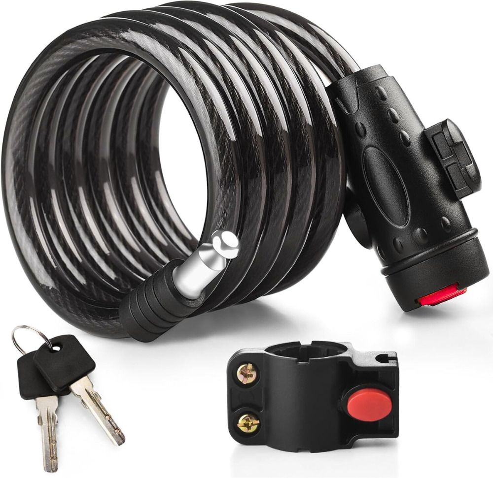 shopeleven Bicycle Anti Theft Cable Lock with 2 Keys, Cycle Lock with Complimentary Holder Bicycle Lock-picture-26