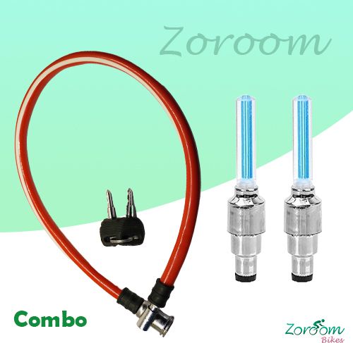 zoroom Combo 71 Anti-Theft Cycle Cable Lock & Tire Valve Light Bicycle Lock-picture-10