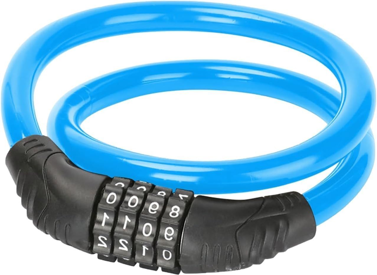 .Blue colour Cycle Lock 4-Digit Combination Cycle Helmet Lock Bicycle Lock-image-24
