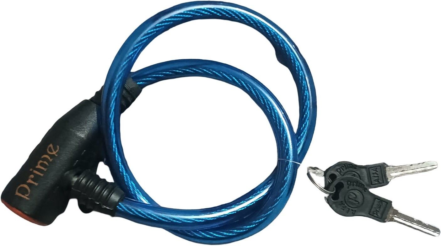 BLUE WIRE CYCLE LOCK WITH 2 KEYS Bicycle Lock-image-47
