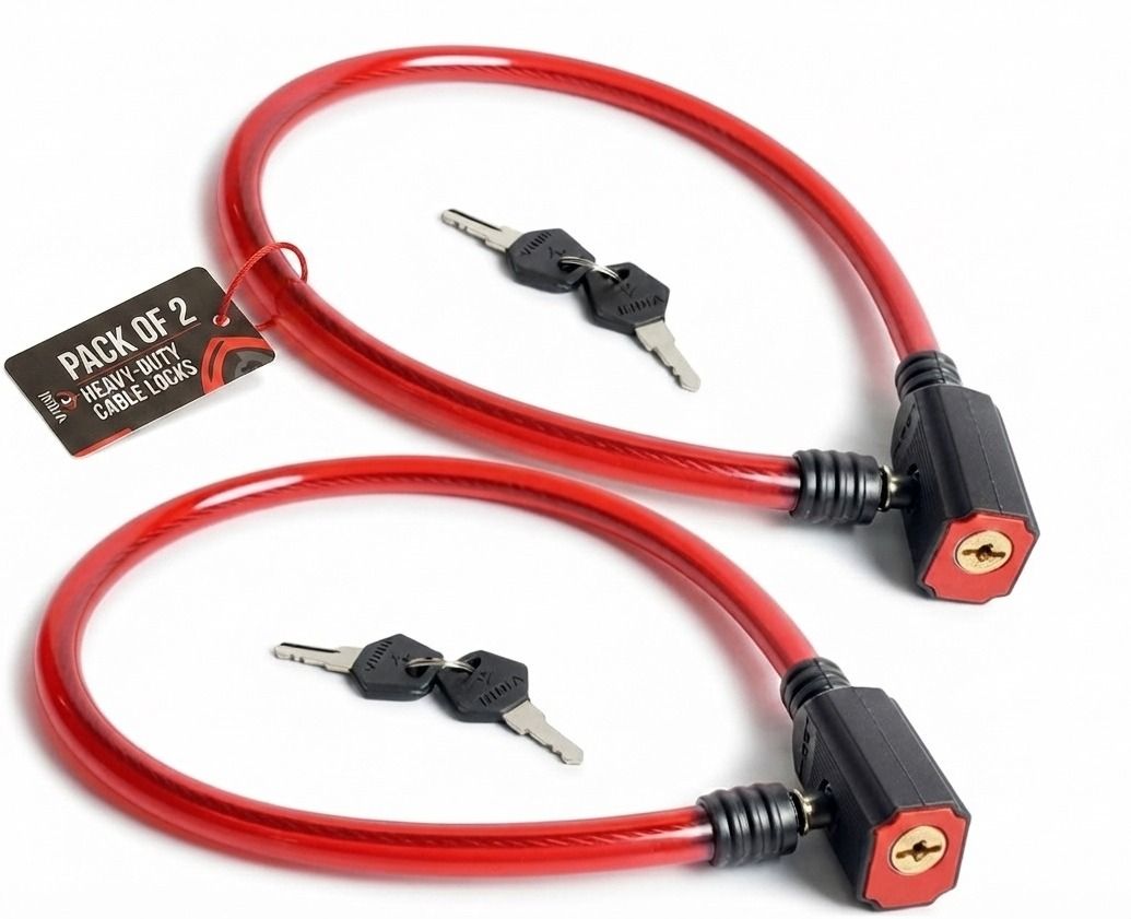 Multi Purpose Cable Locks | Bike Lock | cycle Lock | Helmet Lock(Pack of 2) Bicycle Lock-image-24