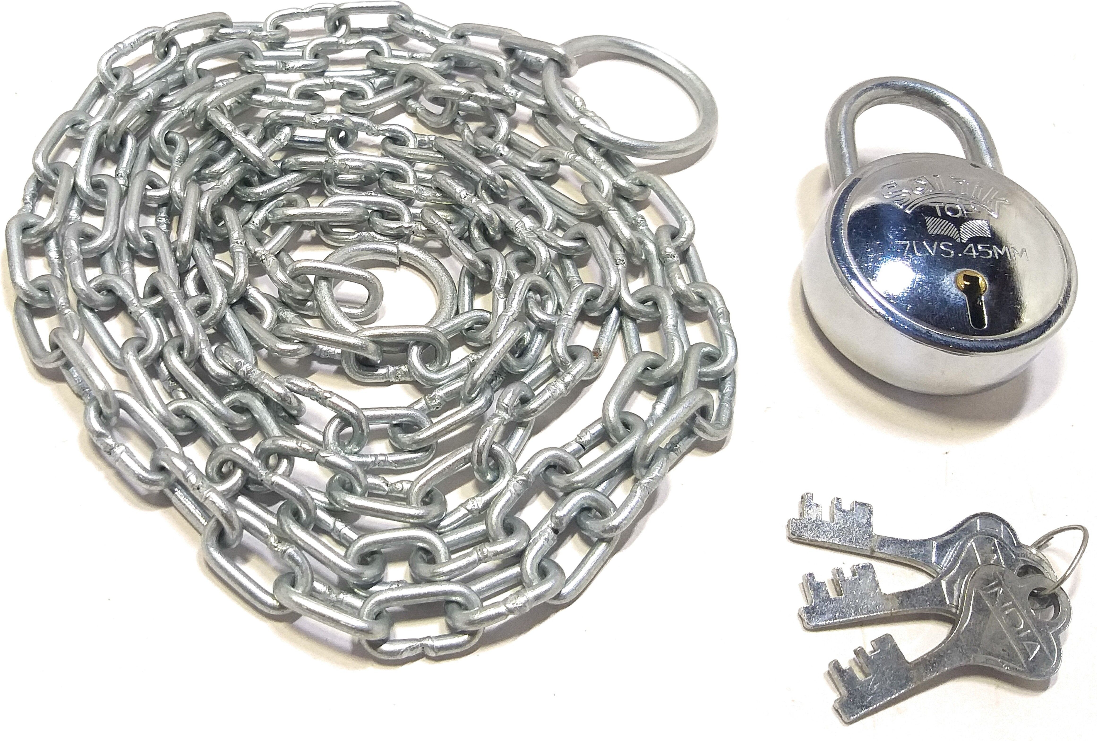 wth Thin Metal 6ft Chain with 45mm Lock for Cycle, Luggage, Fence, Bike, Goods Lock, Bicycle Lock-picture-19