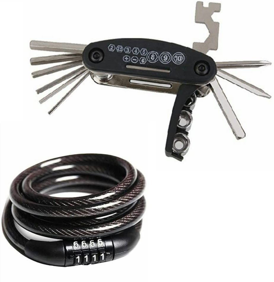 khargadham Combo Pack of Bicycle Number Lock & 15-In-1 Cycle Repair Tool Cycling Kit-picture-4