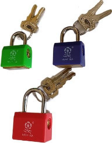 auraaq Metal Luggage Padlocks with Keys,em, Tiny Lock Multi-color Pack of 3 Combination Lock-picture-19