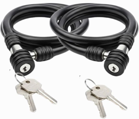 malaikah Premium PVC Black Flexible Safety Wire Guard Pack of 2 Bicycle Lock-picture-26