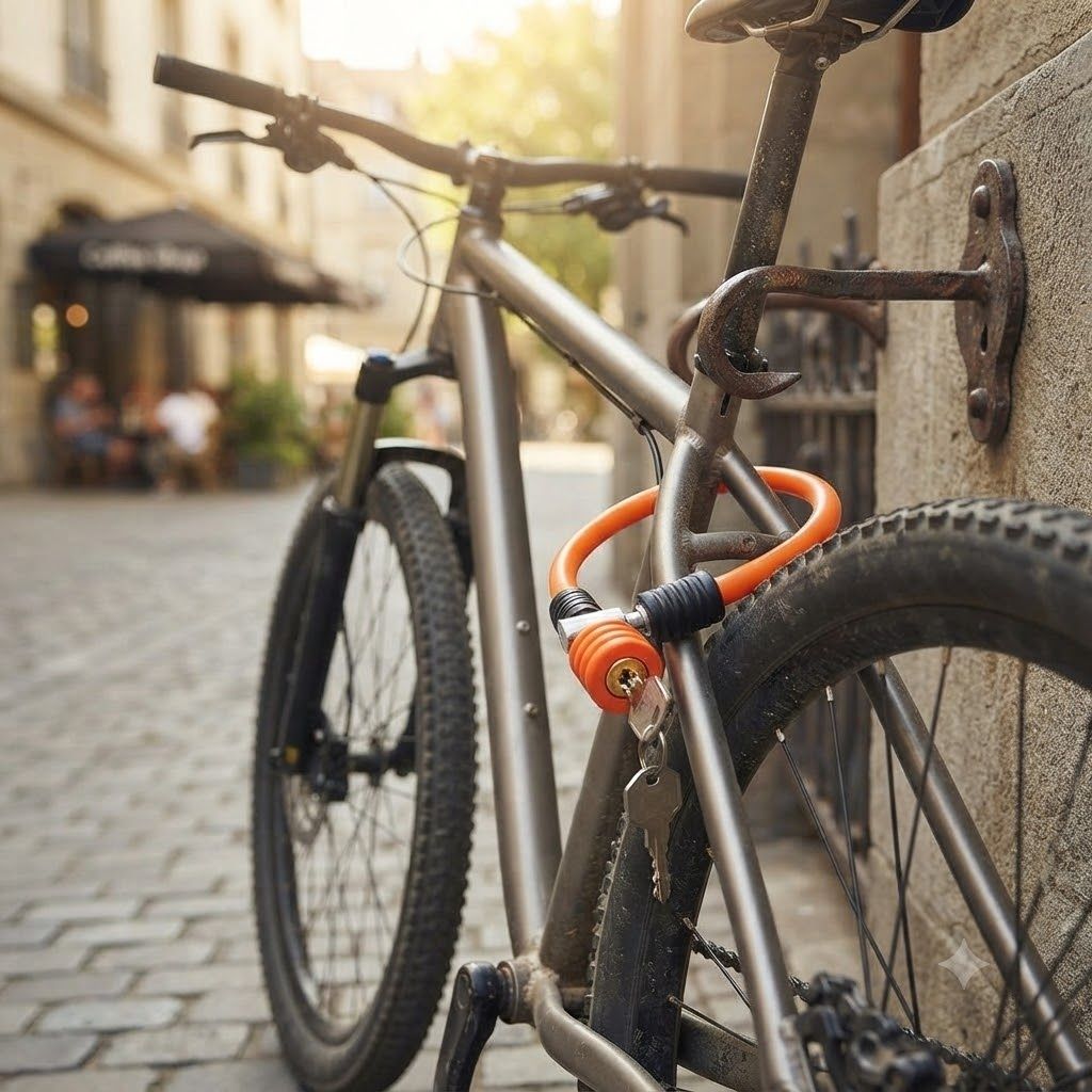 PVC Coated Orange High Security Wire Guard Pack of 1 Bicycle Lock-image-9