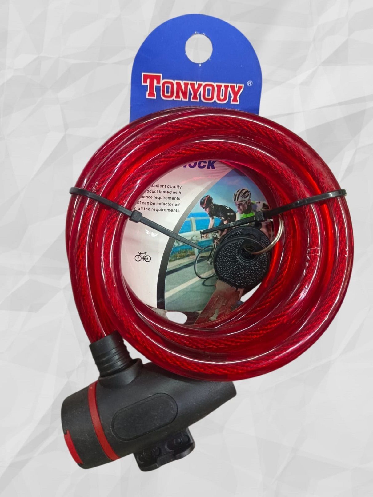 occel Red Colour Heavy Duty Steel 2 Keys Advance Cable Wire Lock for Bike. Helmet . Bicycle Lock-picture-26