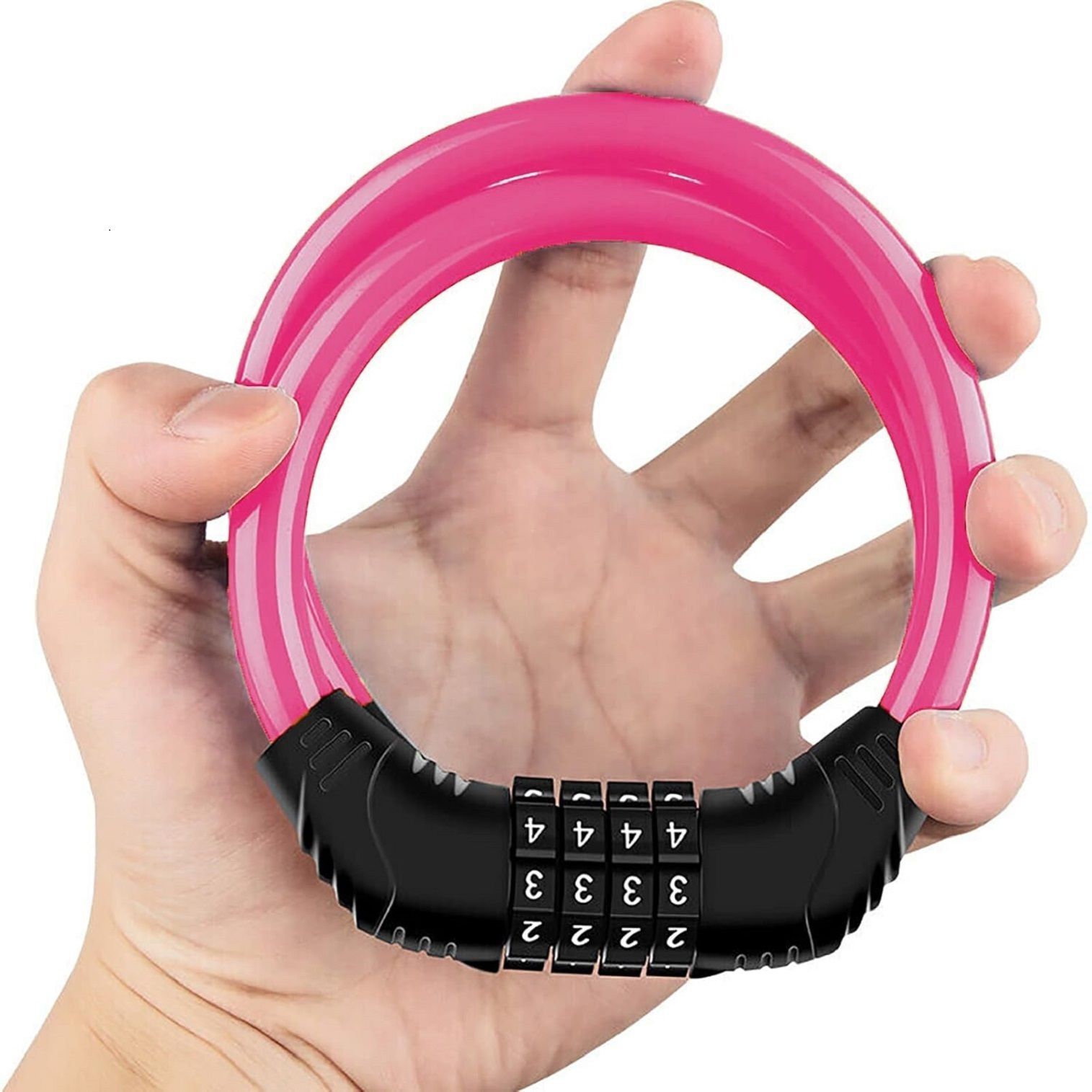 occel PiNK Multipurpose 4-Digit Numbe Lock for Bike,cycle,Helmet Wire Locks Bicycle Lock-picture-12