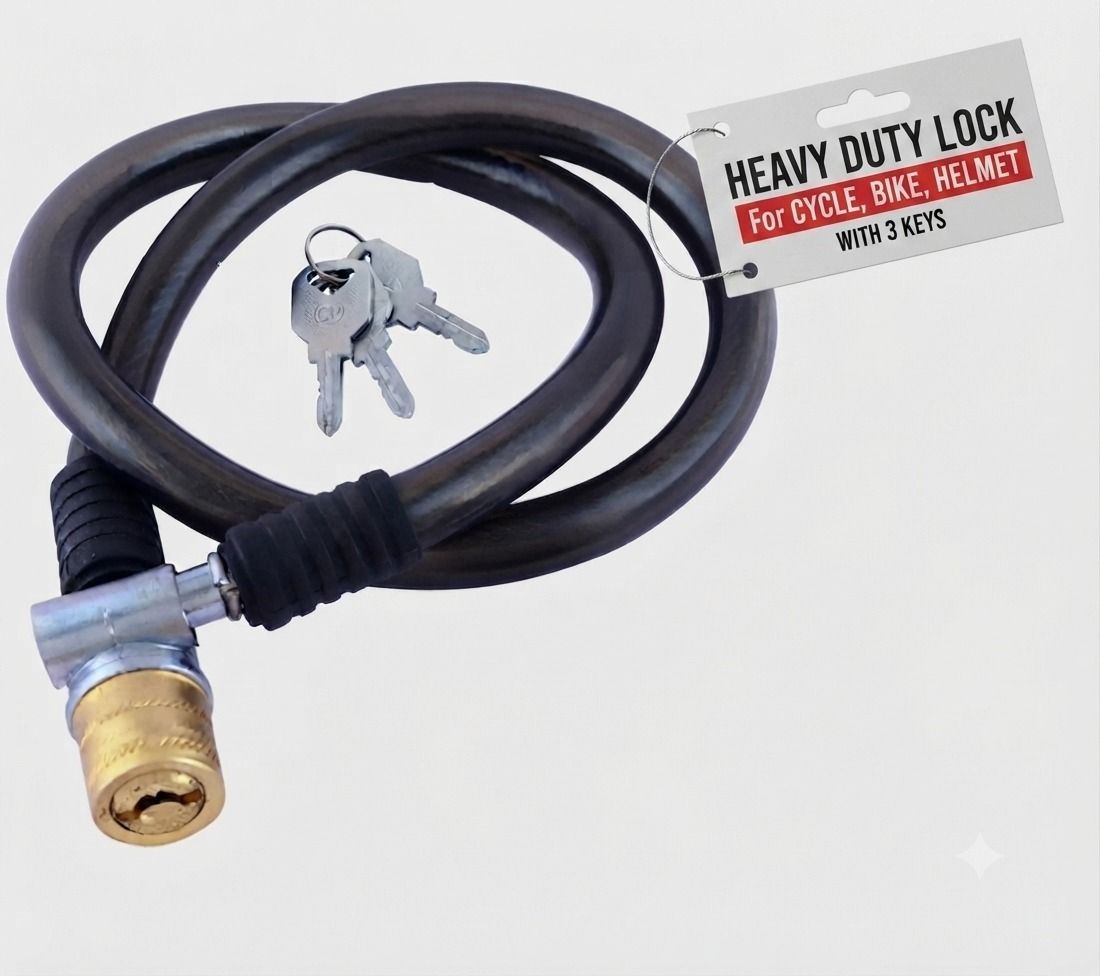 Heavy Duty Multi Purpose Cable Locks | cycle Lock | Helmet Lock(Pack of 1) Bicycle Lock-image-32