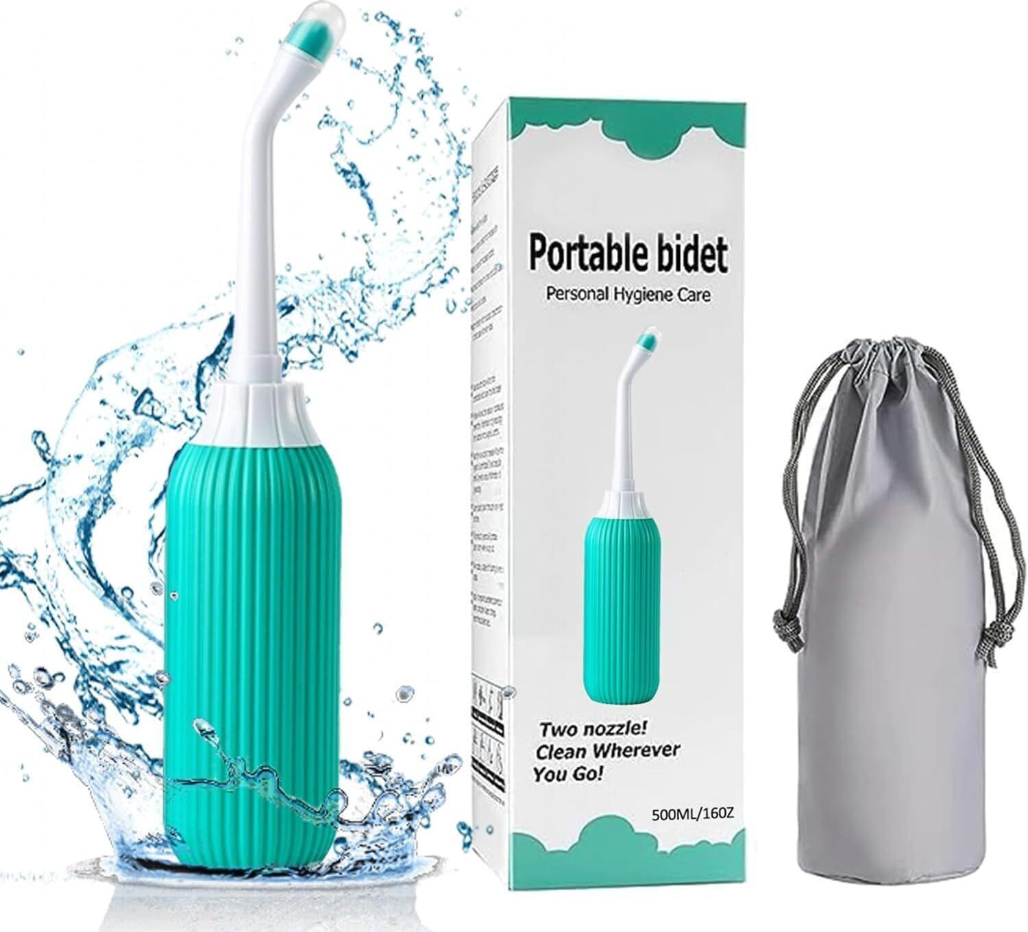 Portable Bidet for Travel, Handheld Jet Spray for Toilet, Camping, 500ml Bidet Nozzle
