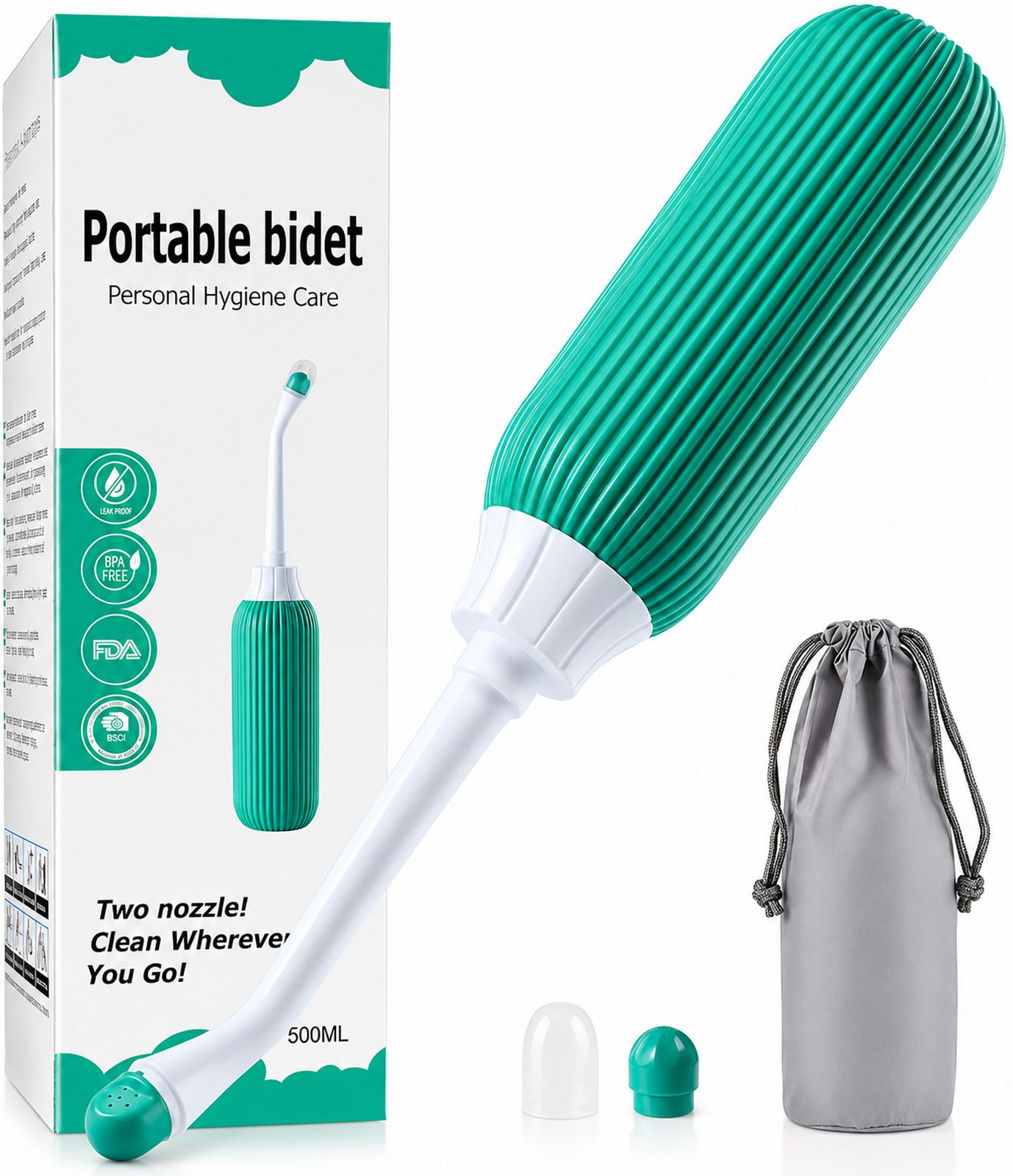 Portable Bidet Bottle 500 ml Reusable Toilet Hygiene Cleaning Kit Multicolor-C27 Bidet Nozzle-image-0