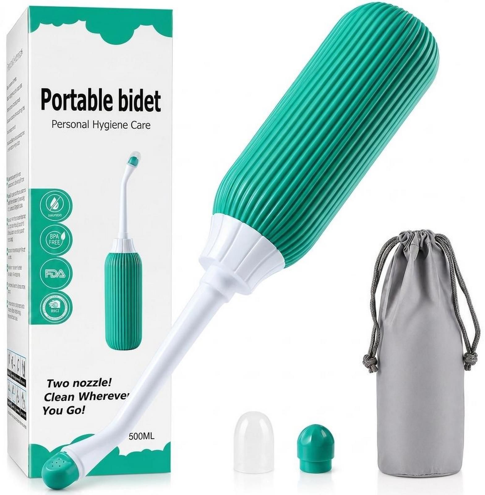 Portable Hygiene Cleaning Bidet Bottle 500 ml Travel Use Multicolor-C02 Bidet Nozzle-image-20