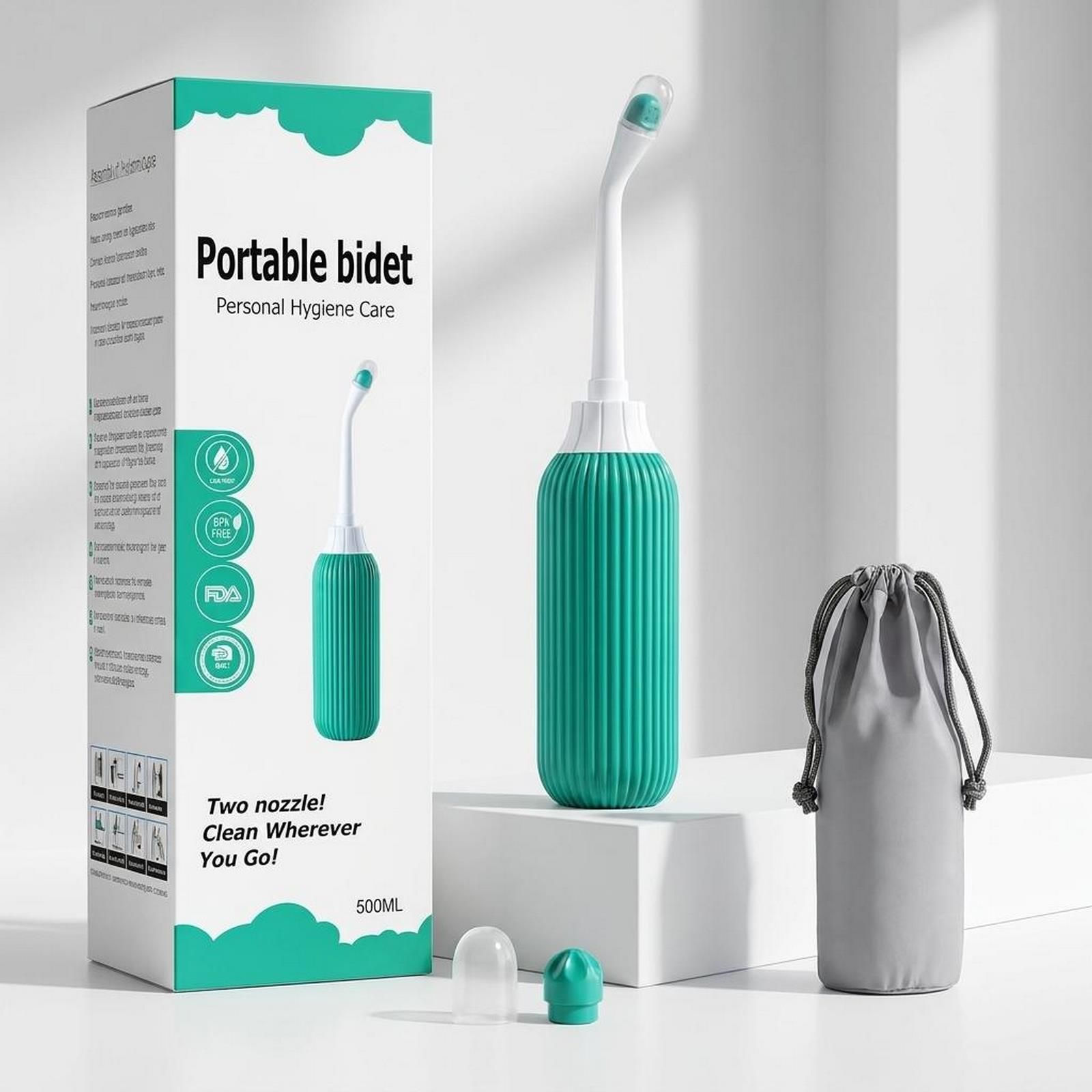 Portable Manual Hygiene Cleaner Bottle 500 ml Travel Multicolor-C12 Bidet Nozzle-image-27