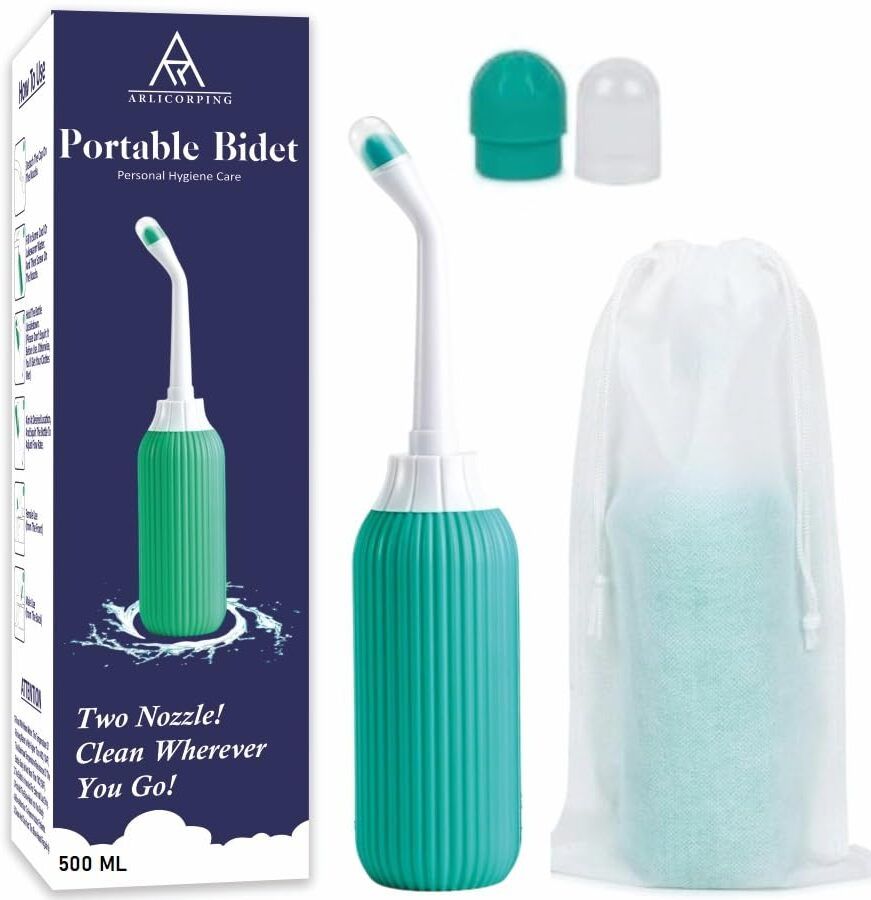 Plastic Retractable Handheld Bidet with Angled Nozzle Travel Bag Manual Bidets