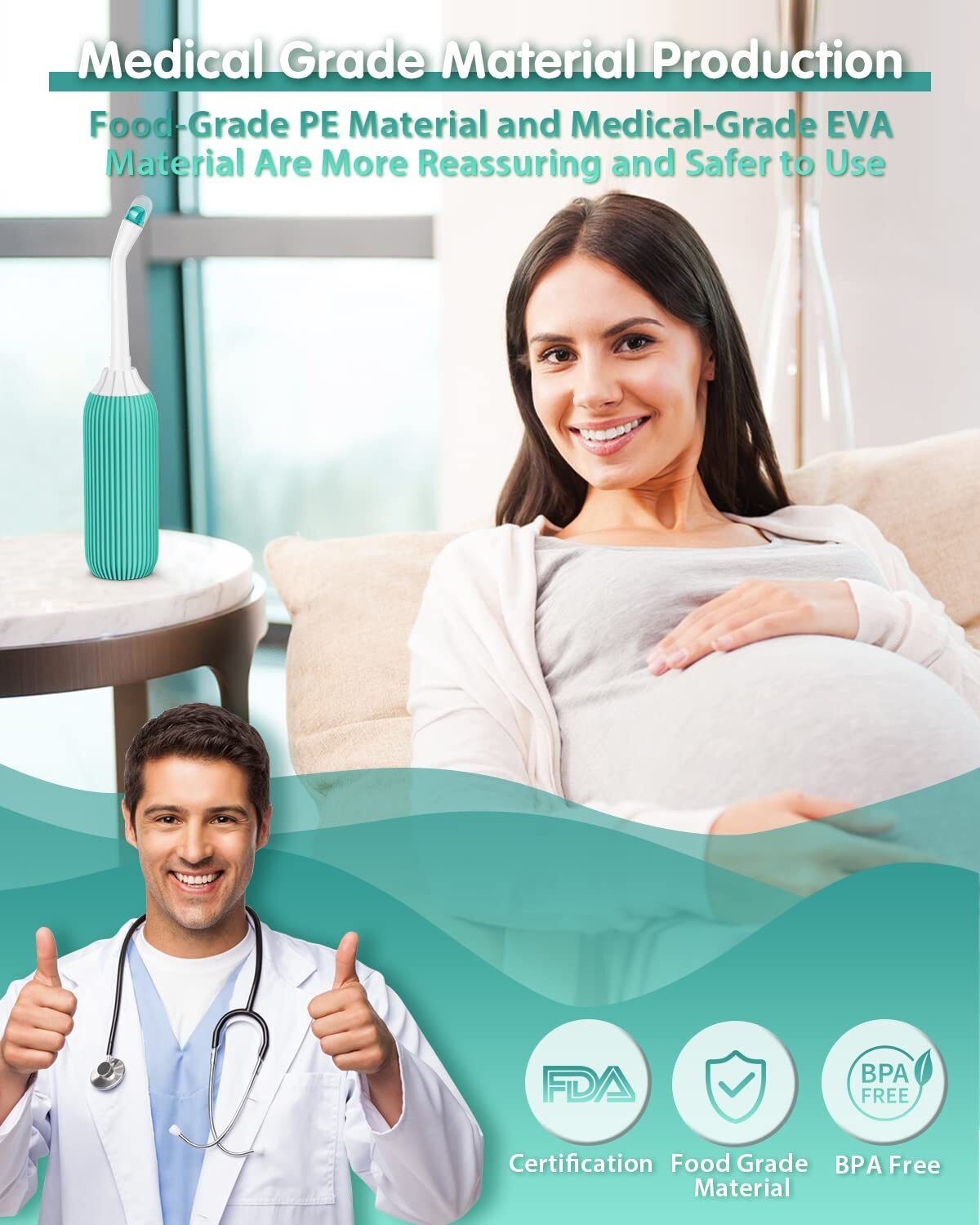 Portable bidet, Jet Spray for Toilet | Retractable, 2 angled Nozzles M55 Manual Bidets