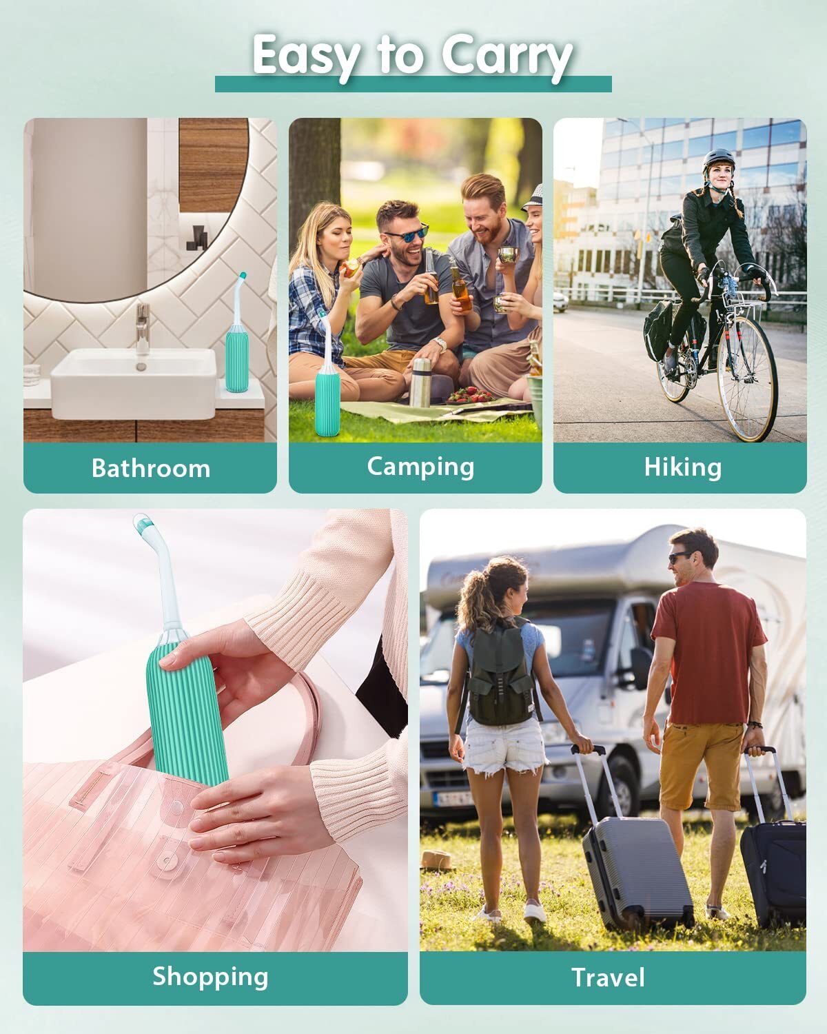 Portable bidet, Jet Spray for Toilet | Retractable, 2 angled Nozzles M57 Manual Bidets