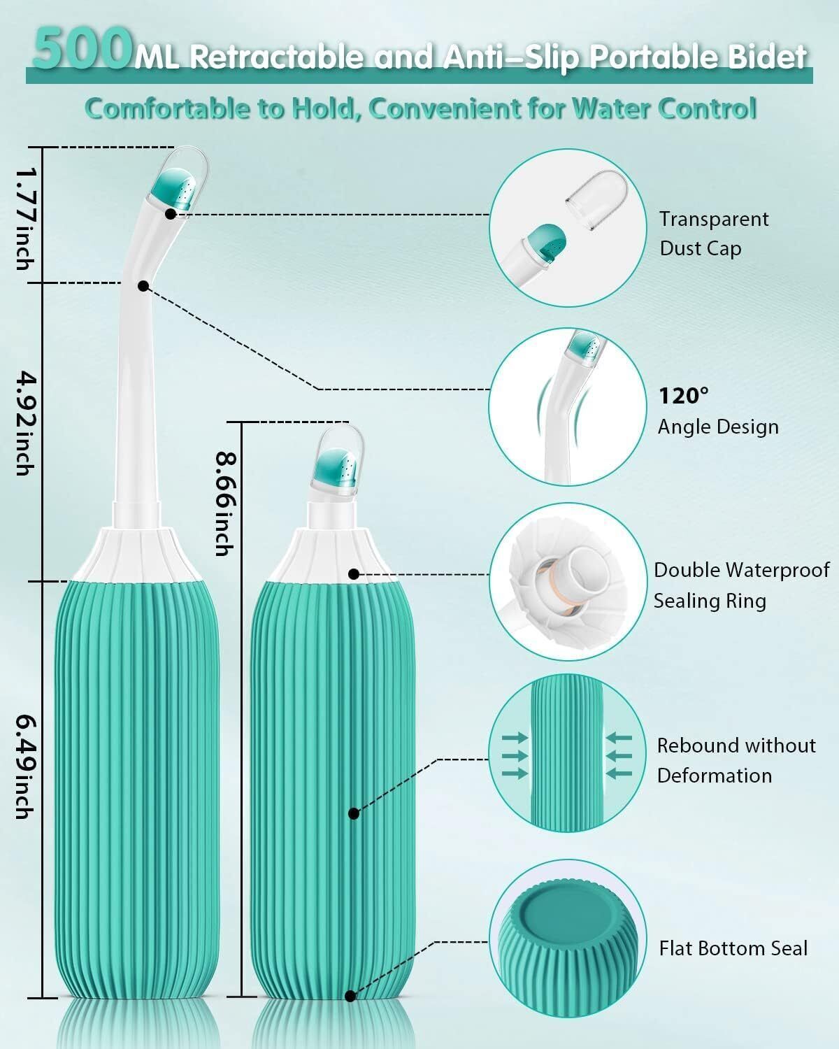 Portable bidet, Jet Spray for Toilet | Retractable, 2 angled Nozzles M312 Bidet Nozzle