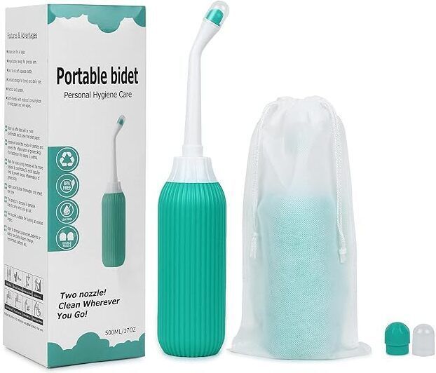 Portable Bidet Bottle – Handheld Travel Bidet with Nozzle Sprays & Travel Bag Bidet Nozzle