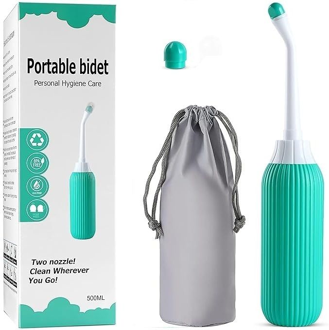 Portable Bidet Jet Spray for Toilet - Retractable Peri Bottle Manual Bidets
