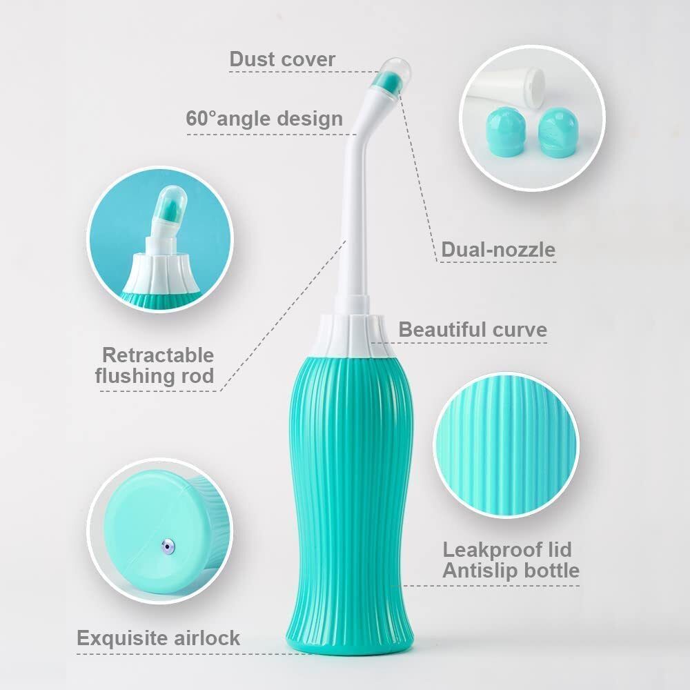 Portable bidet, Jet Spray for Toilet | Retractable, 2 angled Nozzles M132 Manual Bidets