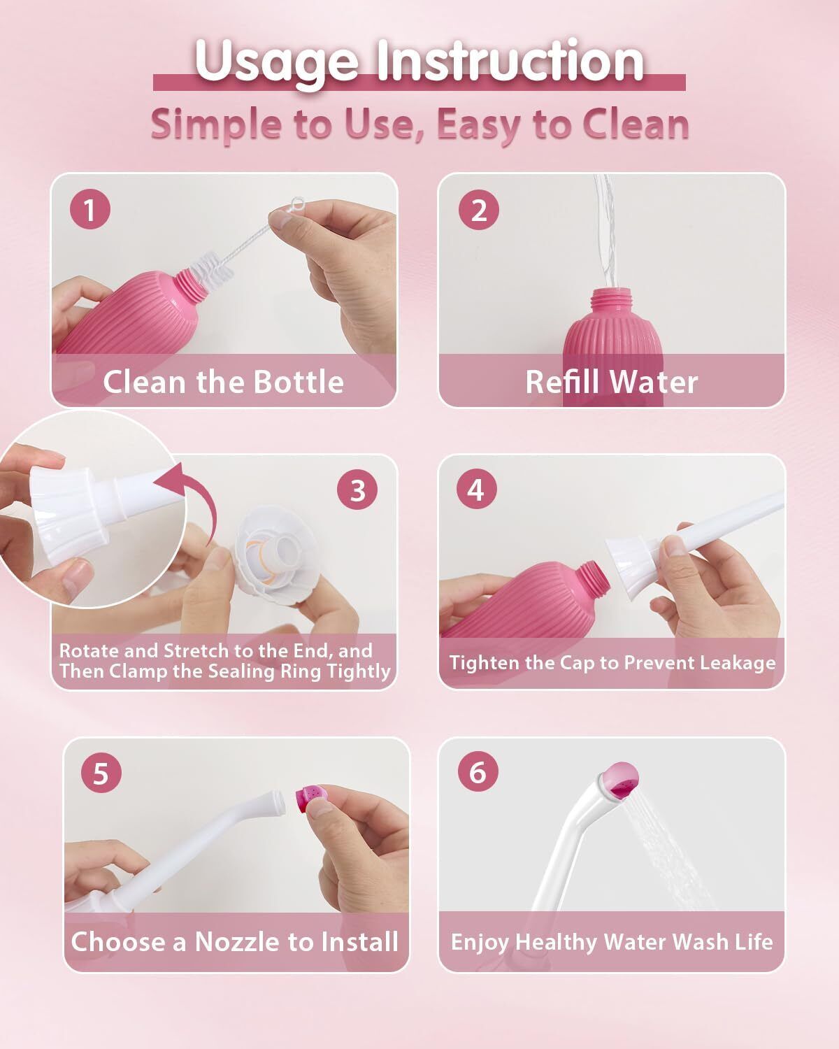 portable bidet, jet spray for toilet | retractable, 2 angled nozzles p53 manual bidets