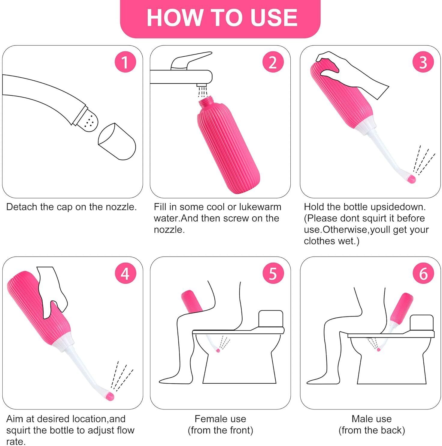 Portable bidet, Jet Spray for Toilet | Retractable, 2 angled Nozzles ND60 Manual Bidets