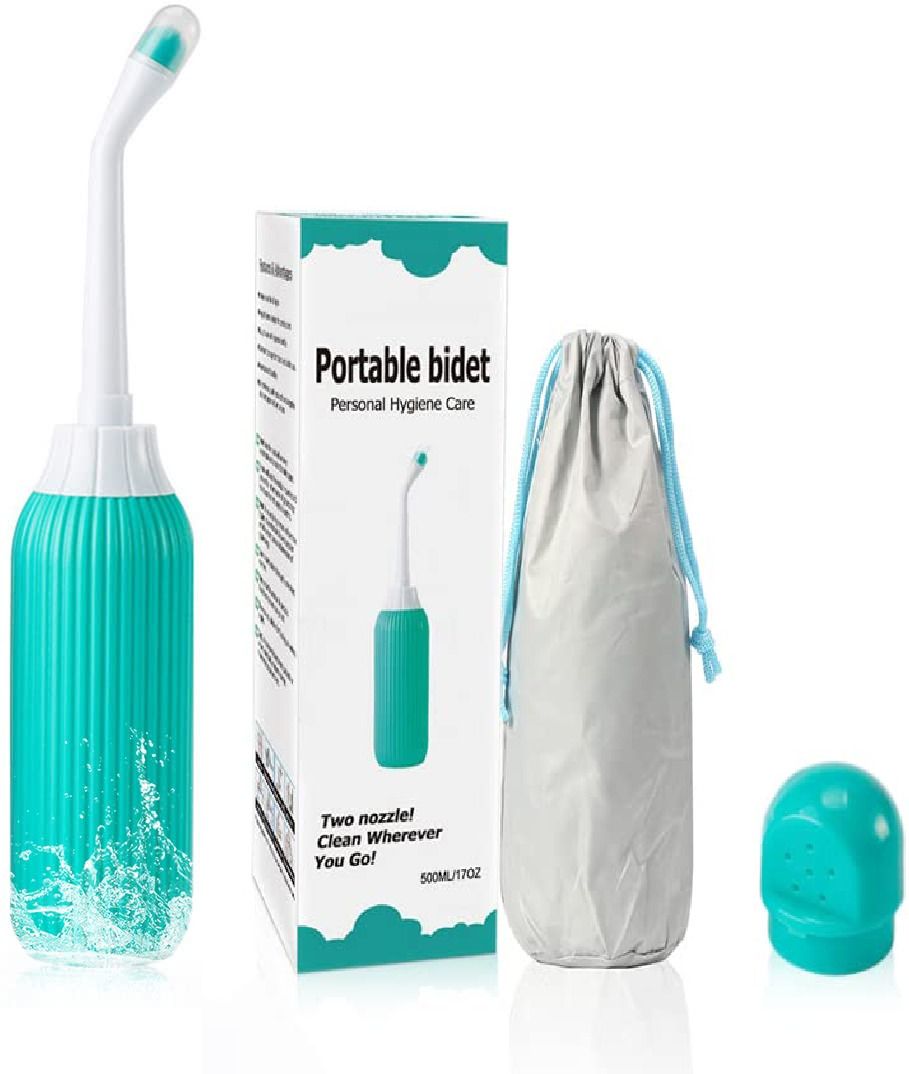 500ml Portable Retractable Travel Bidet with Bag/2 Nozzles Manual Bidets