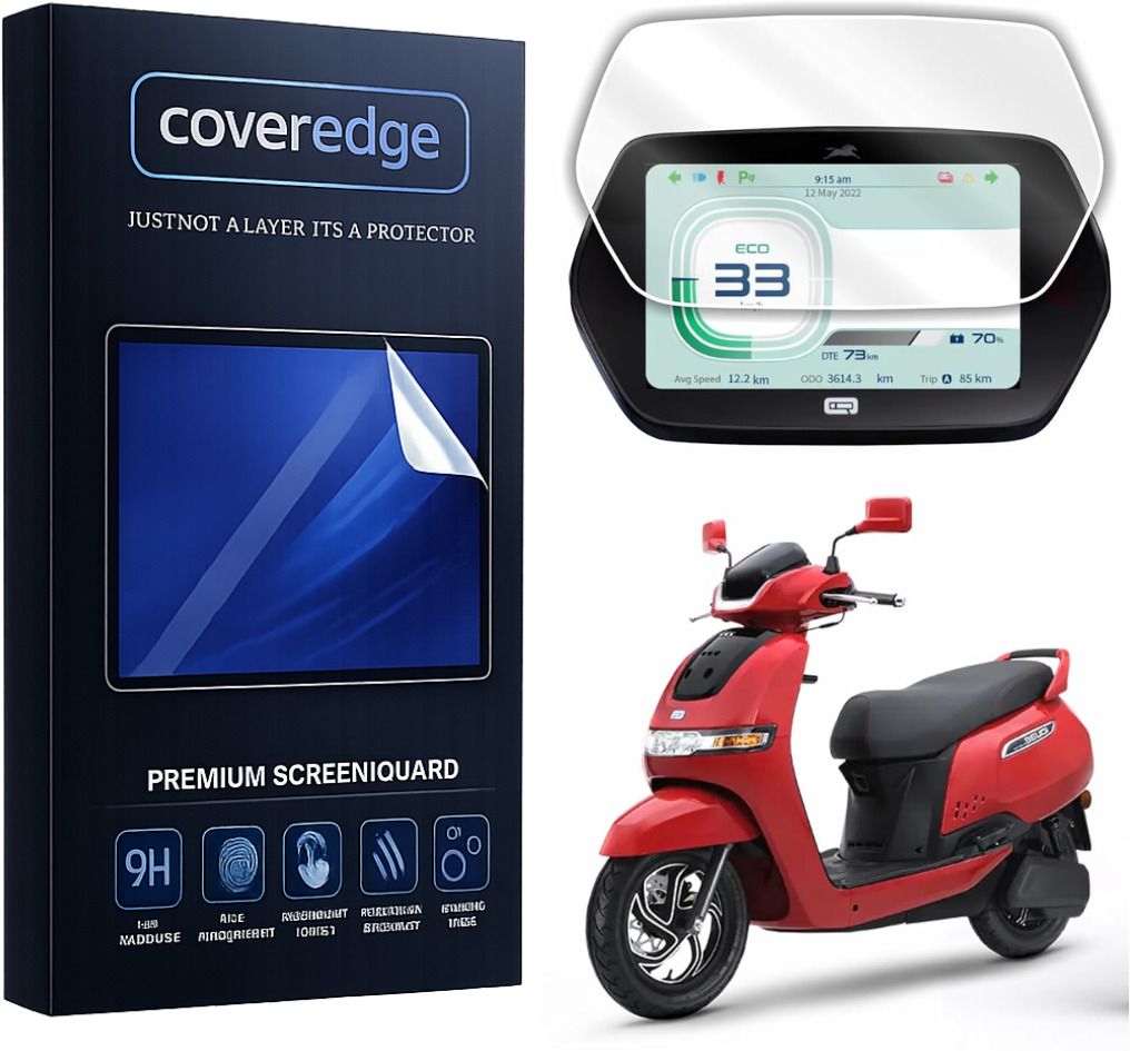 Premium Screen Guard for TVS iQUBE S Smart EV Scooter [7 INCH] Anti-bubble Bike Display Screen Guard-image-31