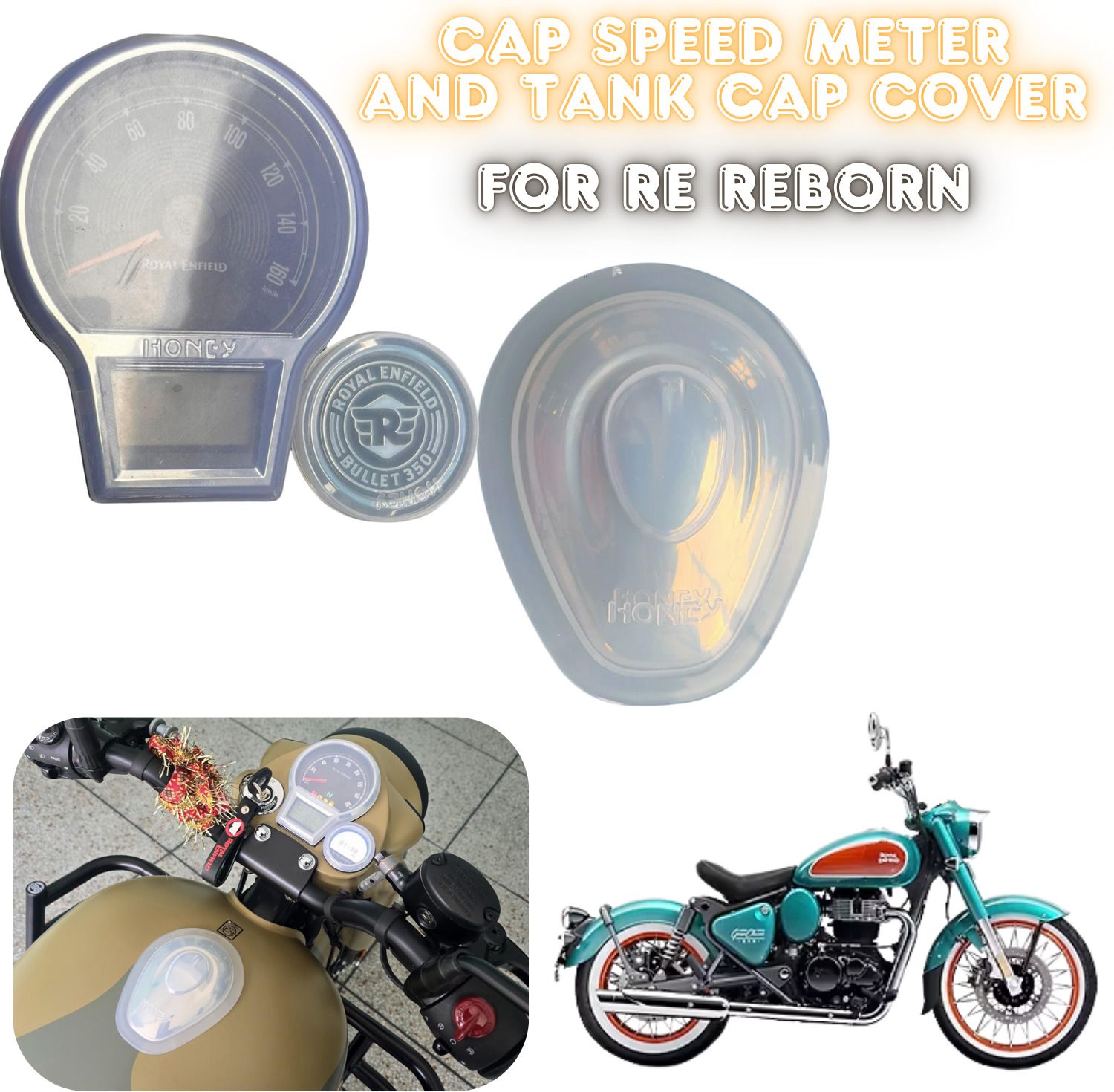 QX7 Speedometer Cover & Tank Cover Cap Reborn Classic 350 Screen Protector Bike Display Screen Guard-image-14