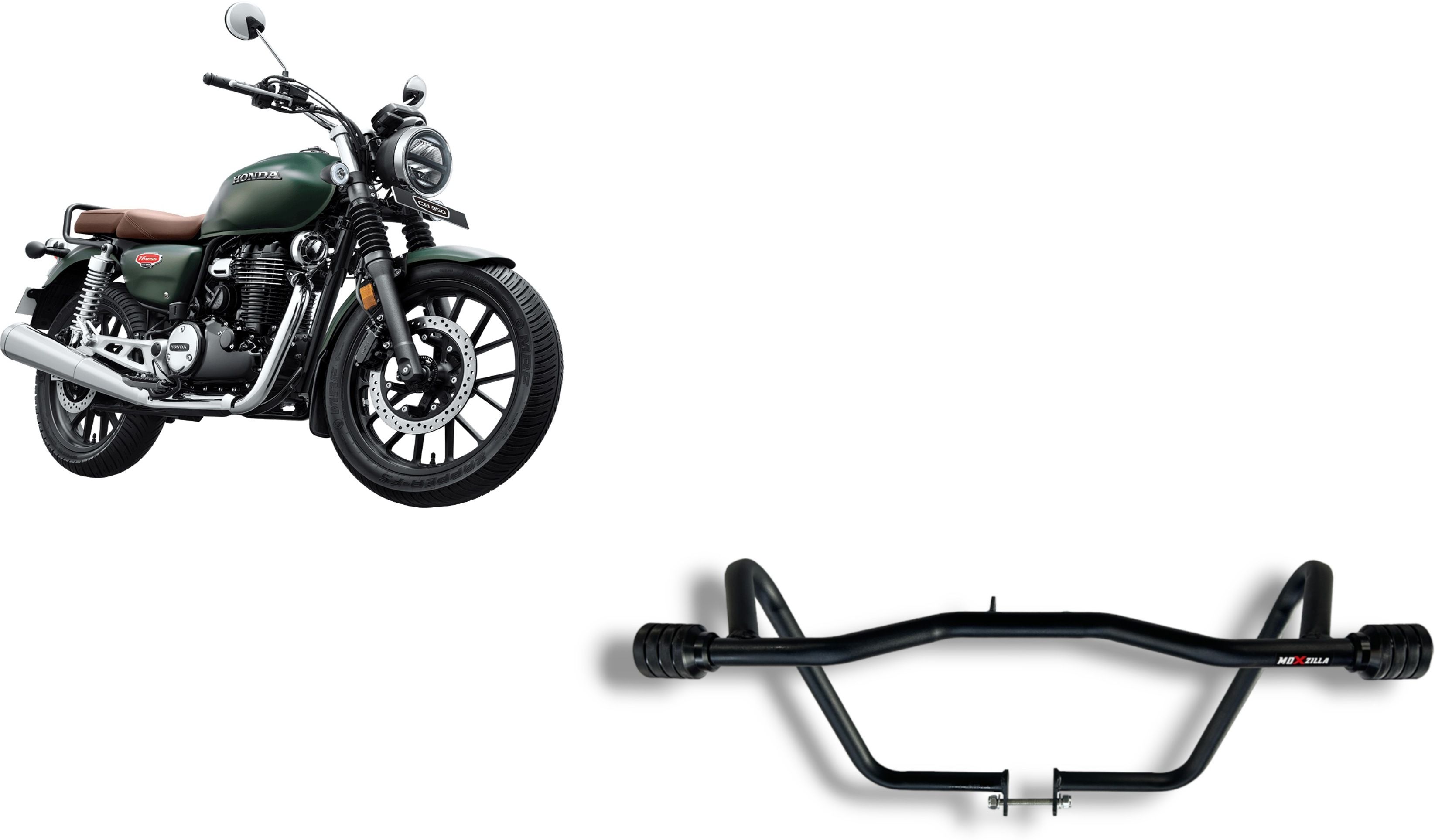 H'NESS CB350 CRASH GUARD WITH SILDER