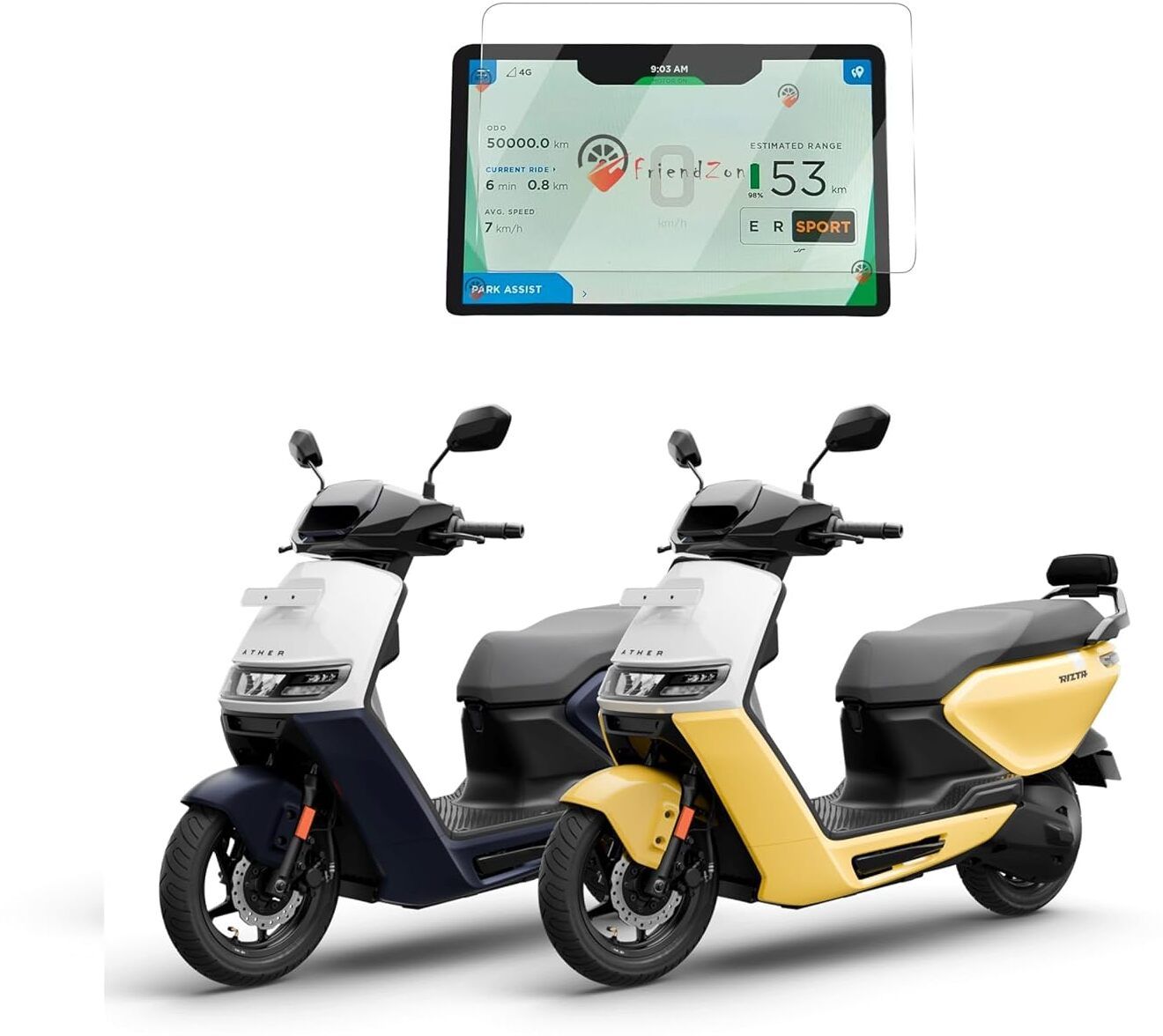 9H Nano Screen Guard Protector Compatible With Ather Rizta S & Rizta Z Bike Crash Guard-image-12